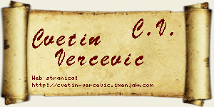 Cvetin Verčević vizit kartica